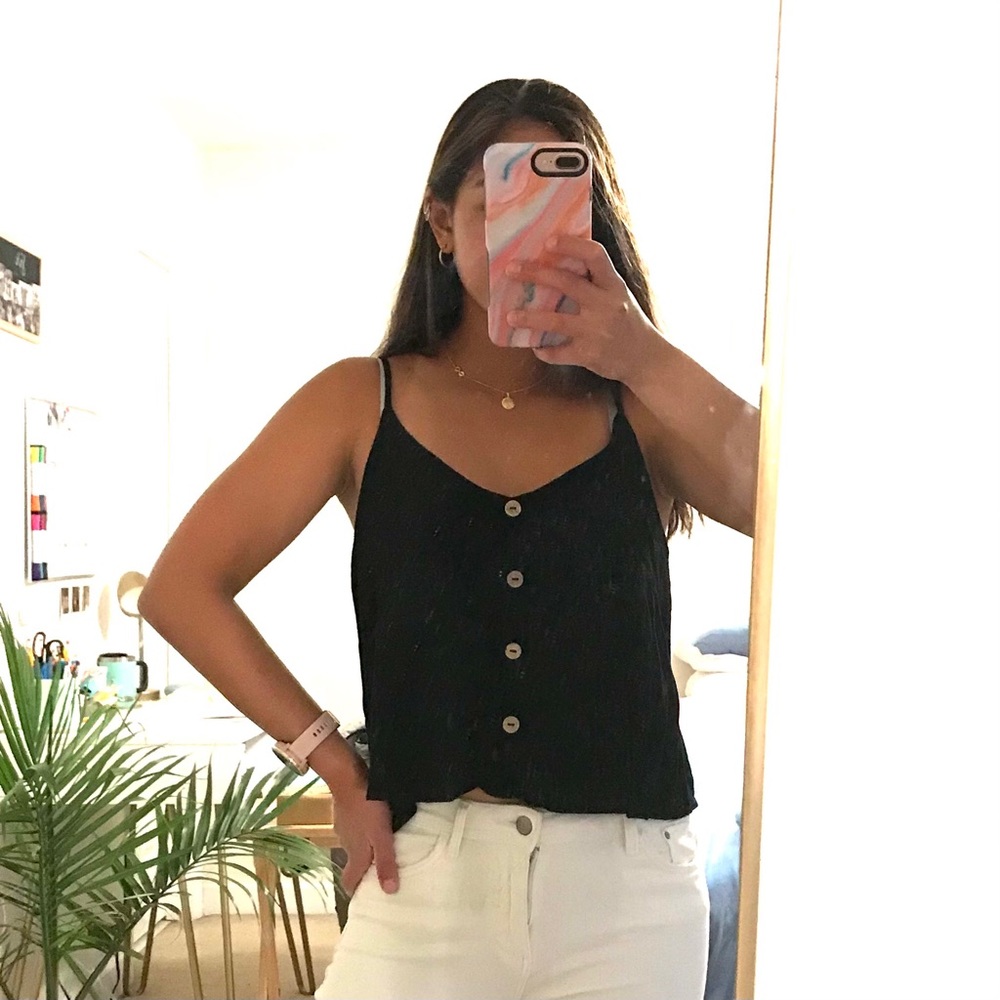DressUp button down crop top